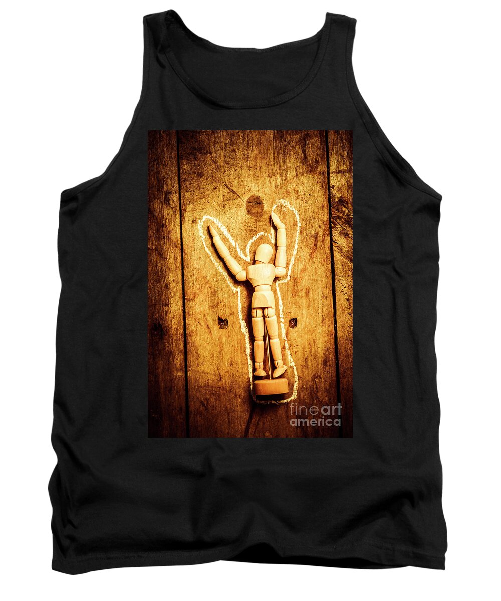Crime Tank Top featuring the photograph Chalked out John Doe by Jorgo Photography