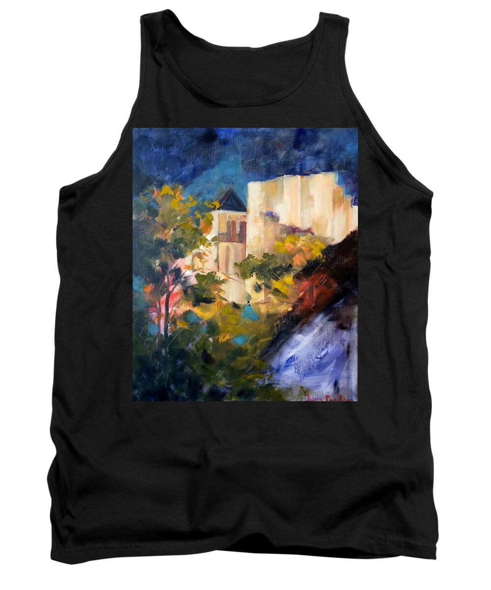  Tank Top featuring the painting Chauvigny by Night by Kim PARDON