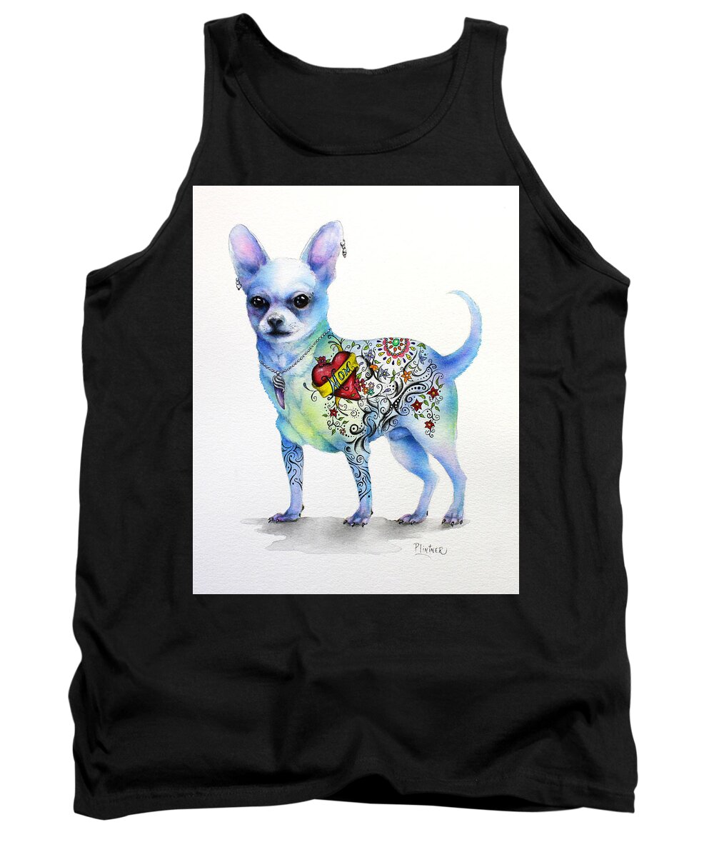 Chihauhua Art Tank Top featuring the painting Chihuahua Topo by Patricia Lintner
