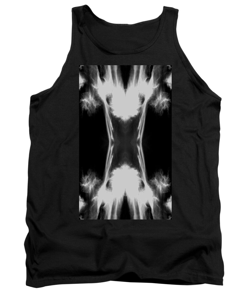 Black And White Tank Top featuring the digital art Cirrus by Maggy Marsh
