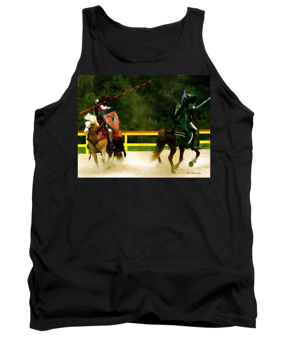 Horses Tank Top featuring the painting Clash of the Titans by RC DeWinter