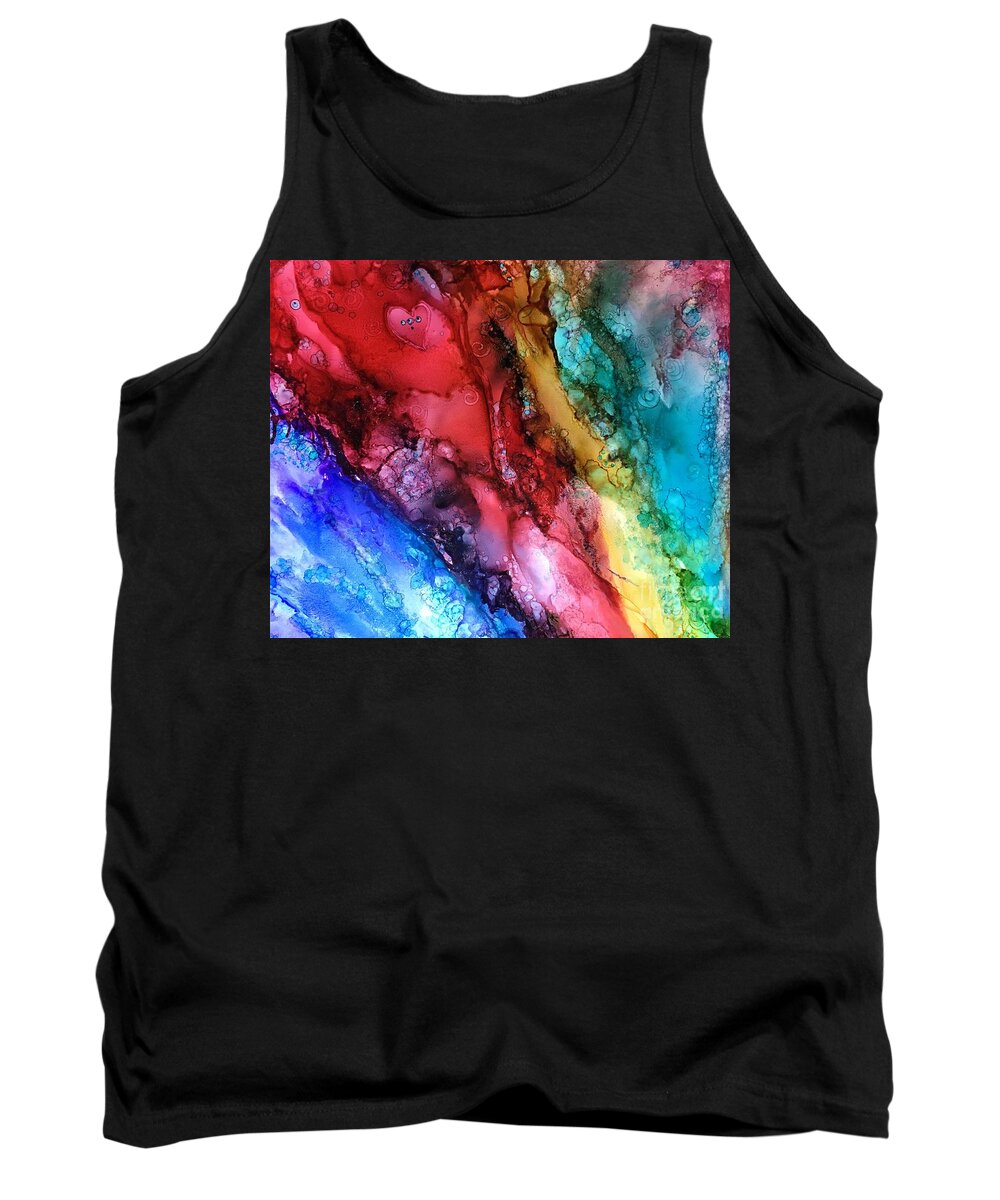 Abstract Tank Top featuring the painting Classic Color by Nancy Koehler