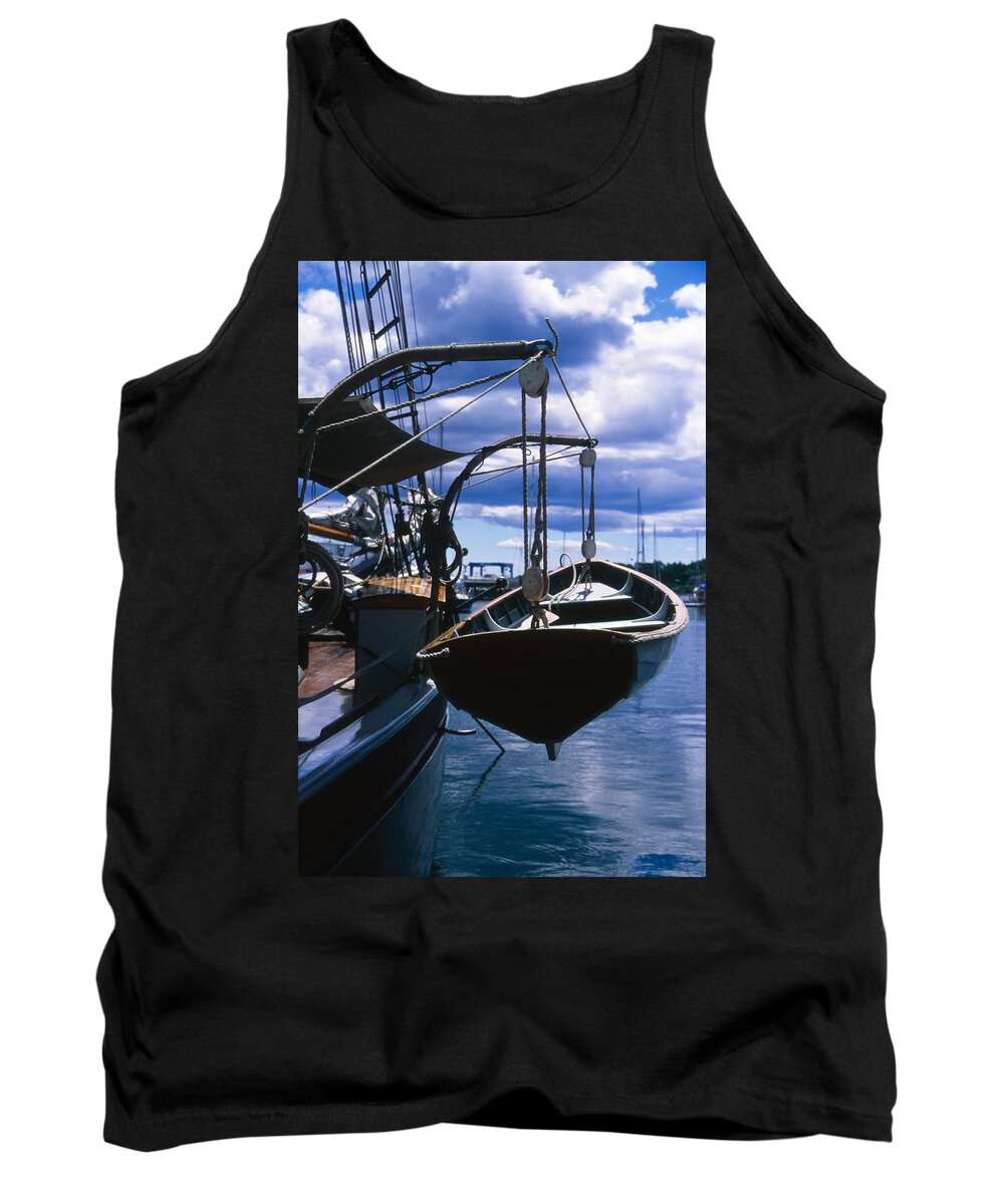 Landscape Camden Harbor Maine Sail Boat Harbor Nautical Tank Top featuring the photograph Cnrh0601 by Henry Butz