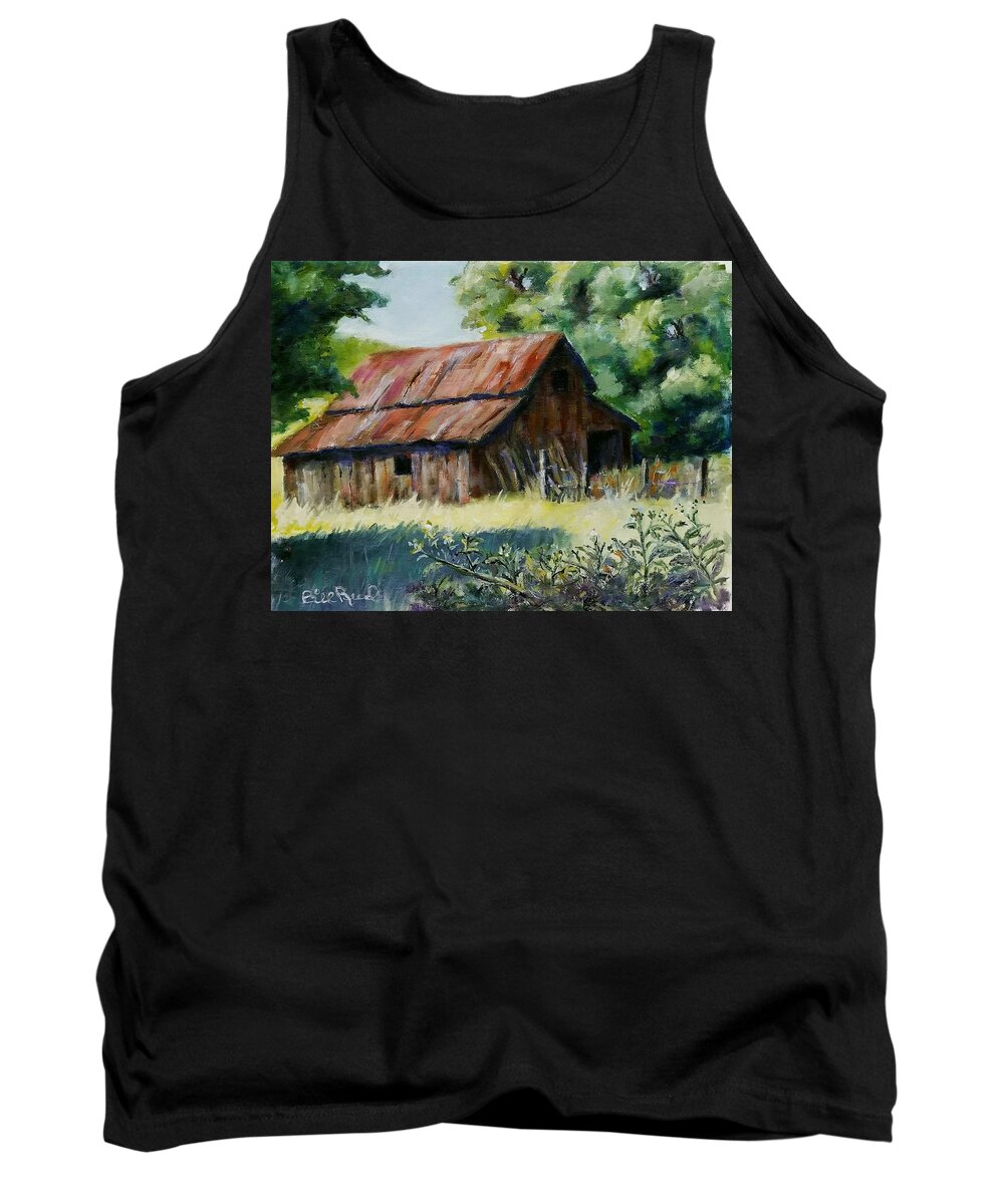 Landscape Tank Top featuring the painting Coloma Barn by William Reed
