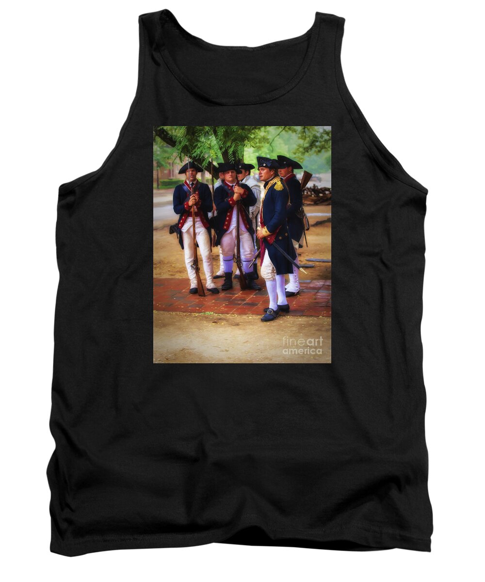 Fine Art Photography Tank Top featuring the photograph Colonial Army ... by Chuck Caramella