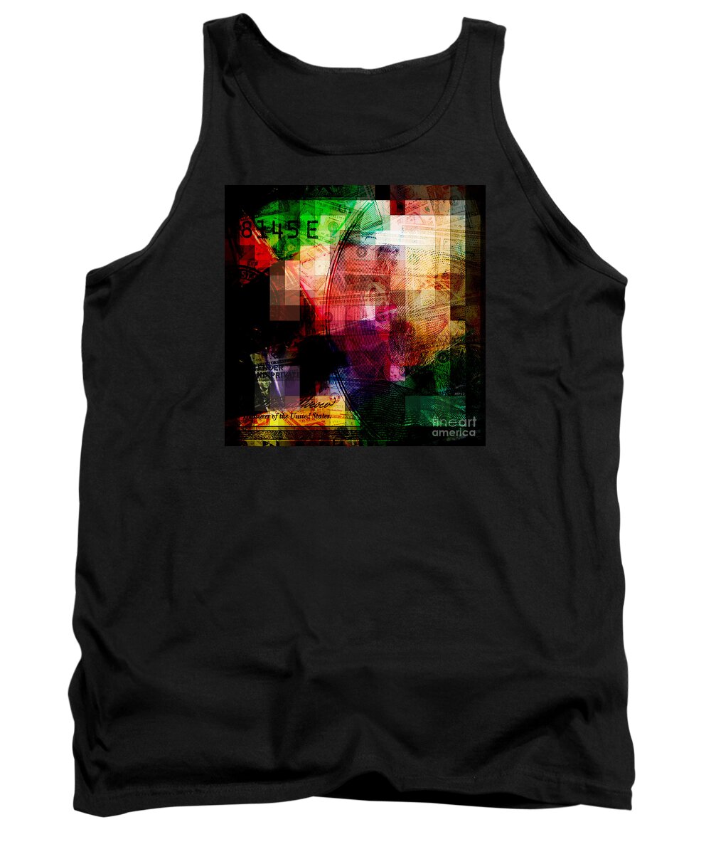 Graphic Design Tank Top featuring the photograph Colorful Currency Collage by Phil Perkins