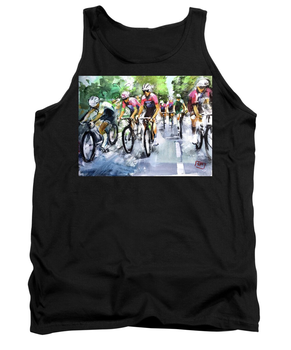 Tdf Keywords Tank Top featuring the painting Contemplation Stage 4 by Shirley Peters