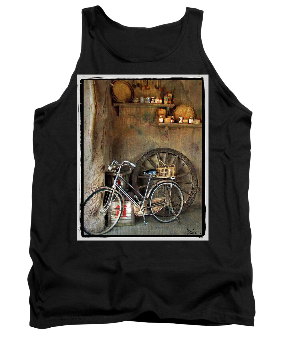 Old Bike Tank Top featuring the photograph Corner of the Shop by Peggy Dietz