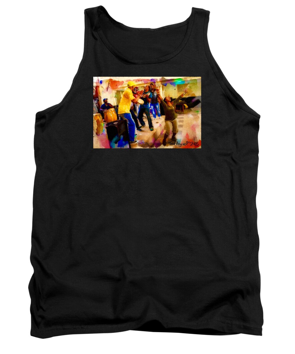 Art Tank Top featuring the painting Cuban Music by Ted Azriel