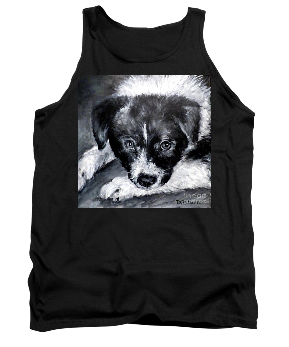 Puppy Tank Top featuring the painting Cutie Pie by Deborah Smith