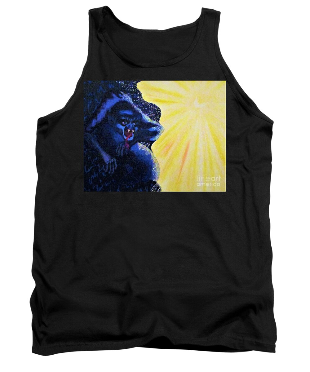 Evil Tank Top featuring the painting Dark And Light by Tatyana Shvartsakh