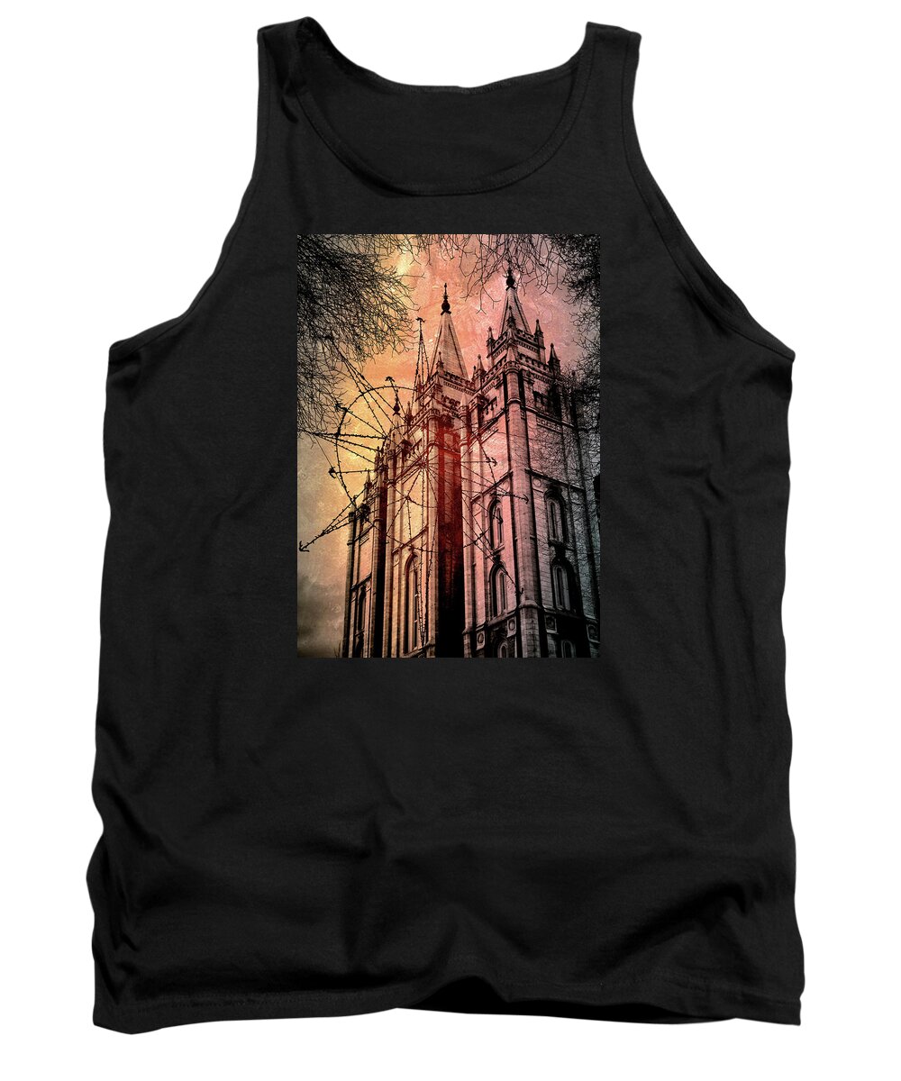 Salt Lake City Tank Top featuring the photograph Dark Temple by Jim Hill