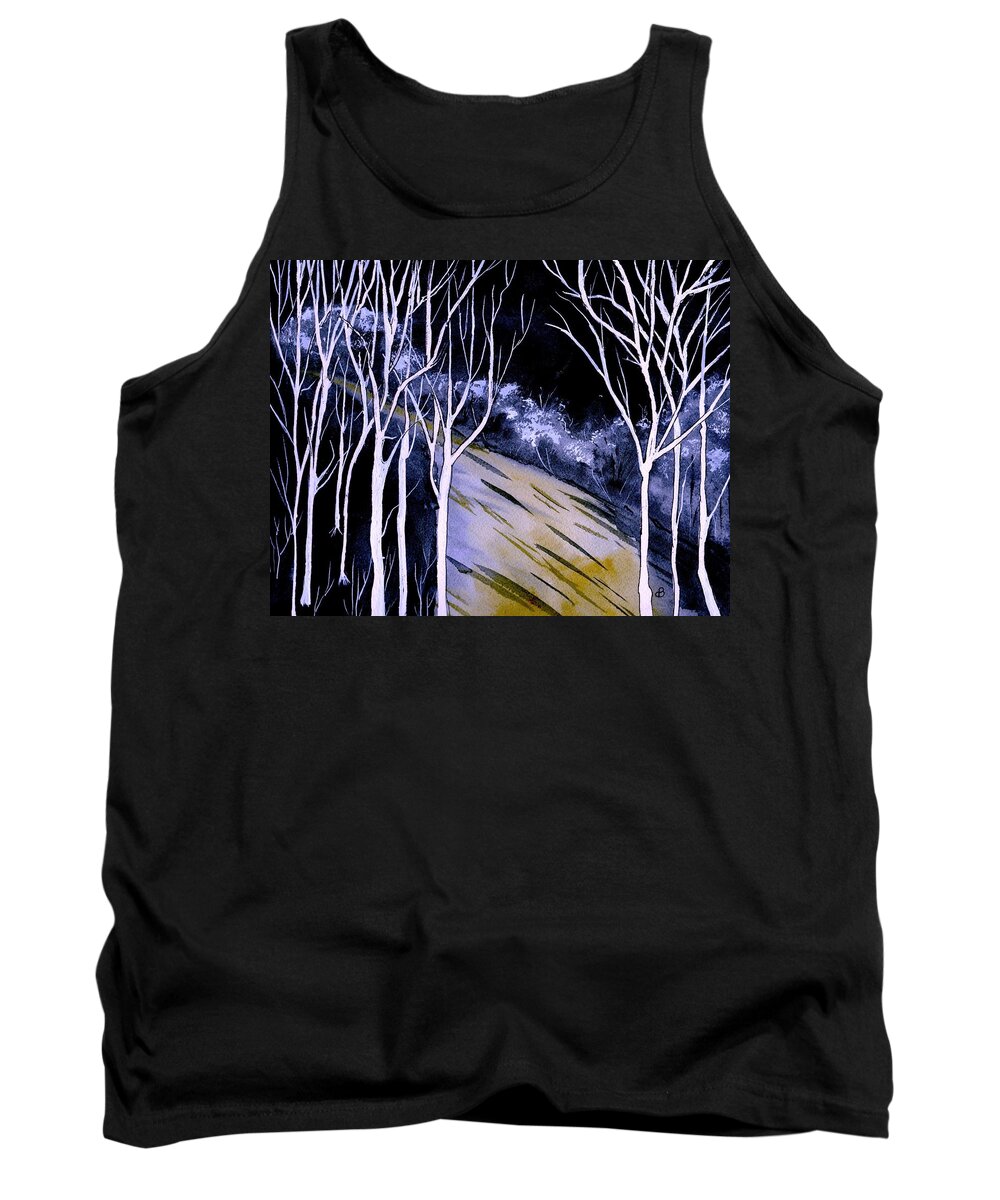 Watercolor Tank Top featuring the painting Darkness by Brenda Owen