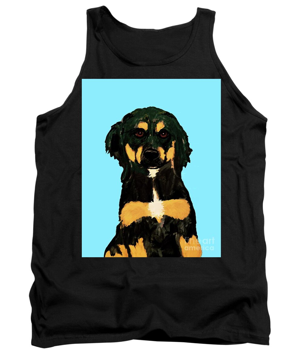 Pet Tank Top featuring the painting Date With Paint Sept 18 9 by Ania M Milo