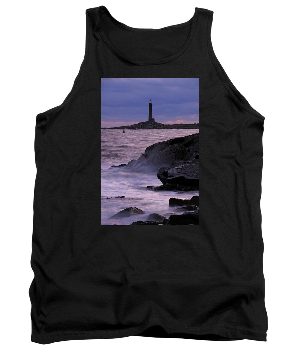 Lighthouse Tank Top featuring the photograph Daybreak Near The North Tower by Liz Mackney