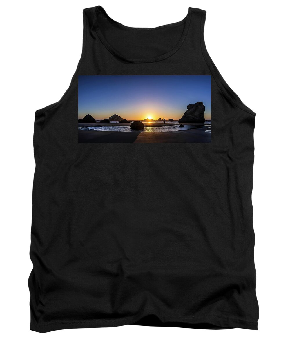 Photography Tank Top featuring the photograph Day's End at Bandon by Steven Clark