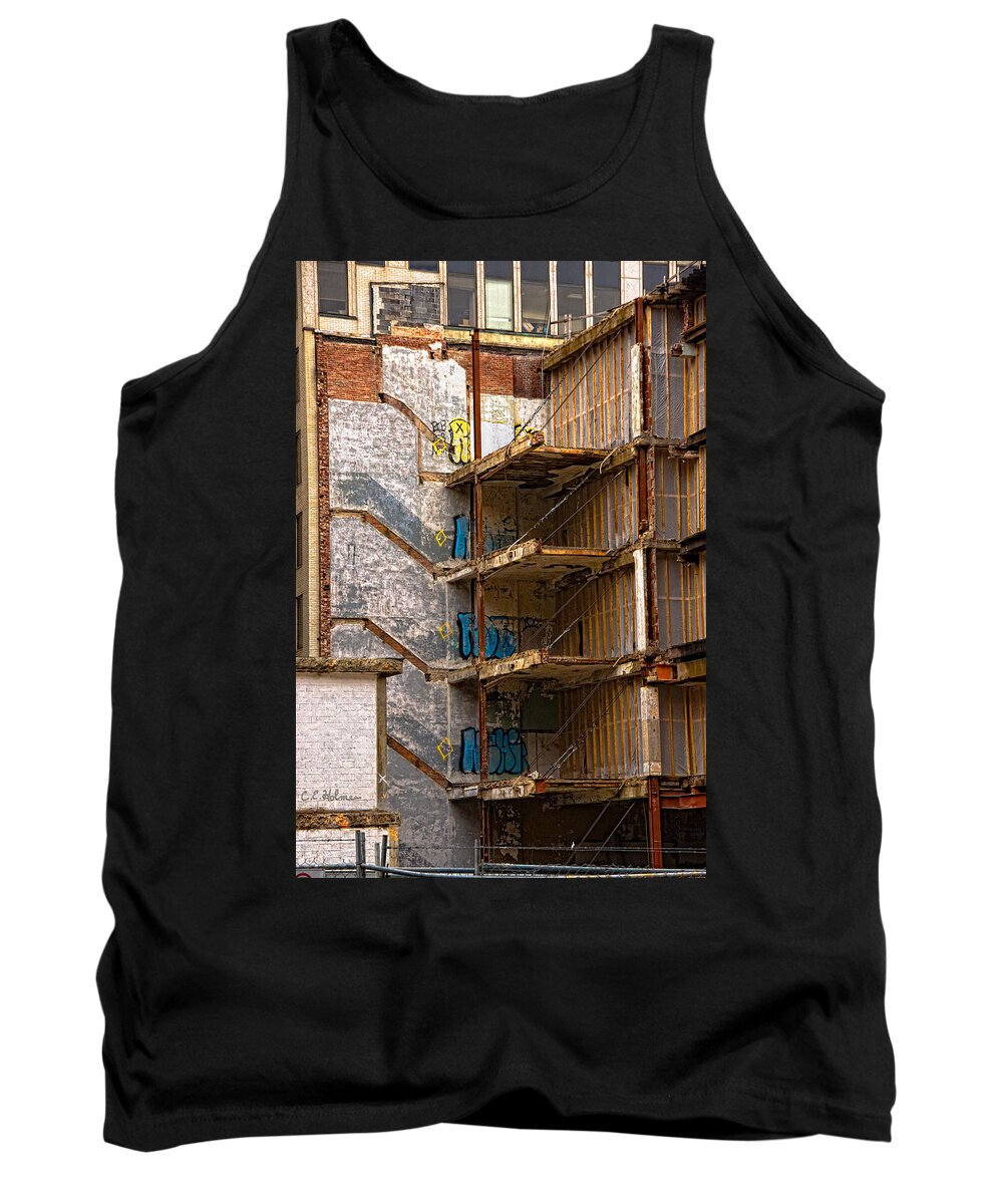 Building Tank Top featuring the photograph De-Construction by Christopher Holmes