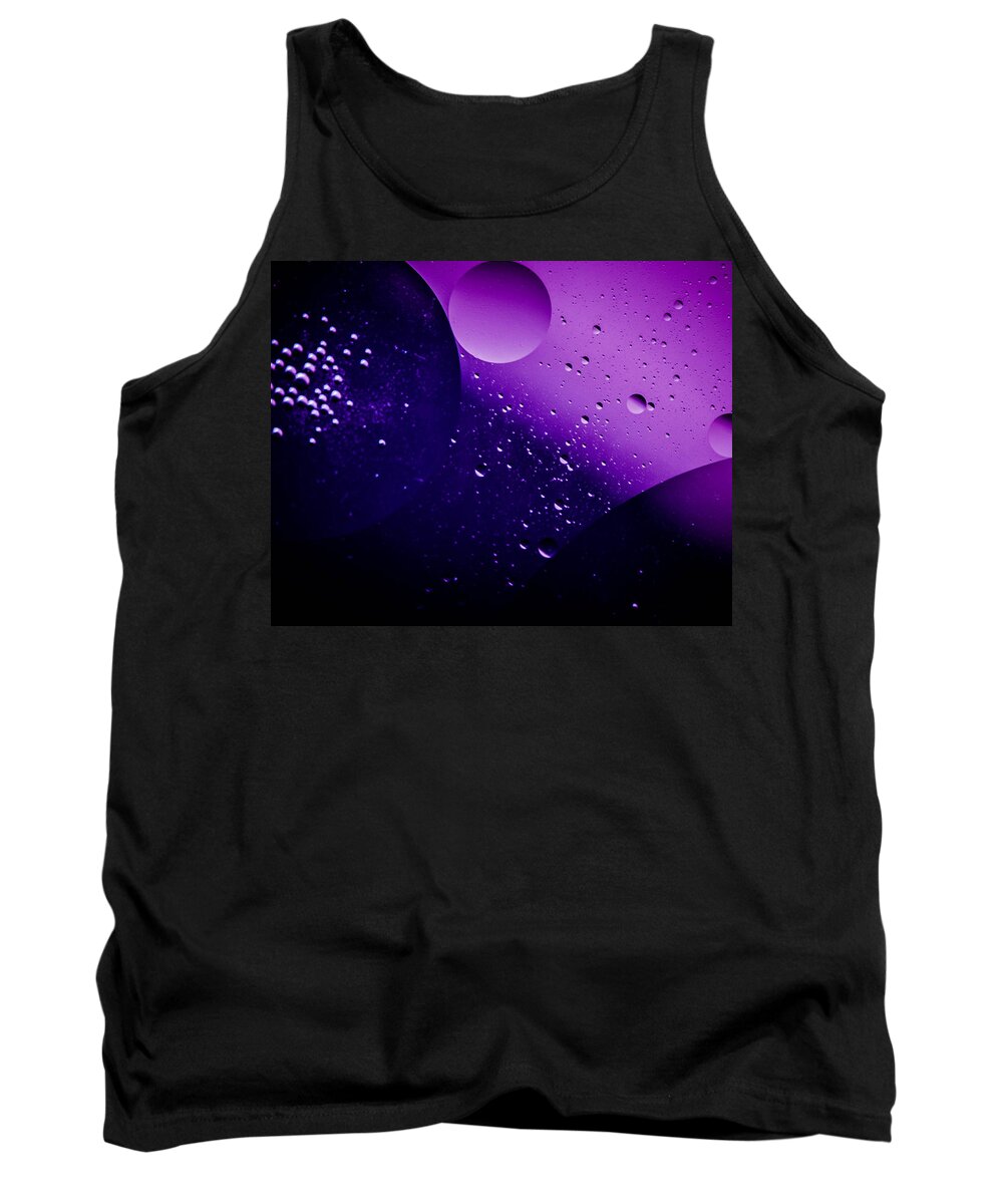 Oil And Water Macro Space Galaxy Magenta Studio Bruce Pritchett Photography Tank Top featuring the photograph Deep Space by Bruce Pritchett