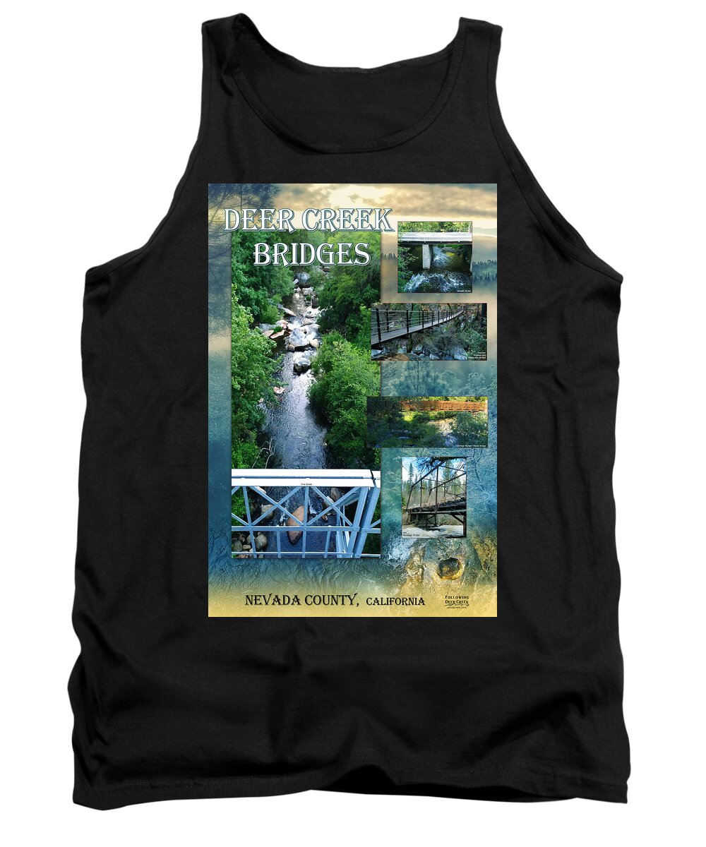 Deer Creek Bridges Tank Top featuring the digital art Deer Creek Bridges by Lisa Redfern