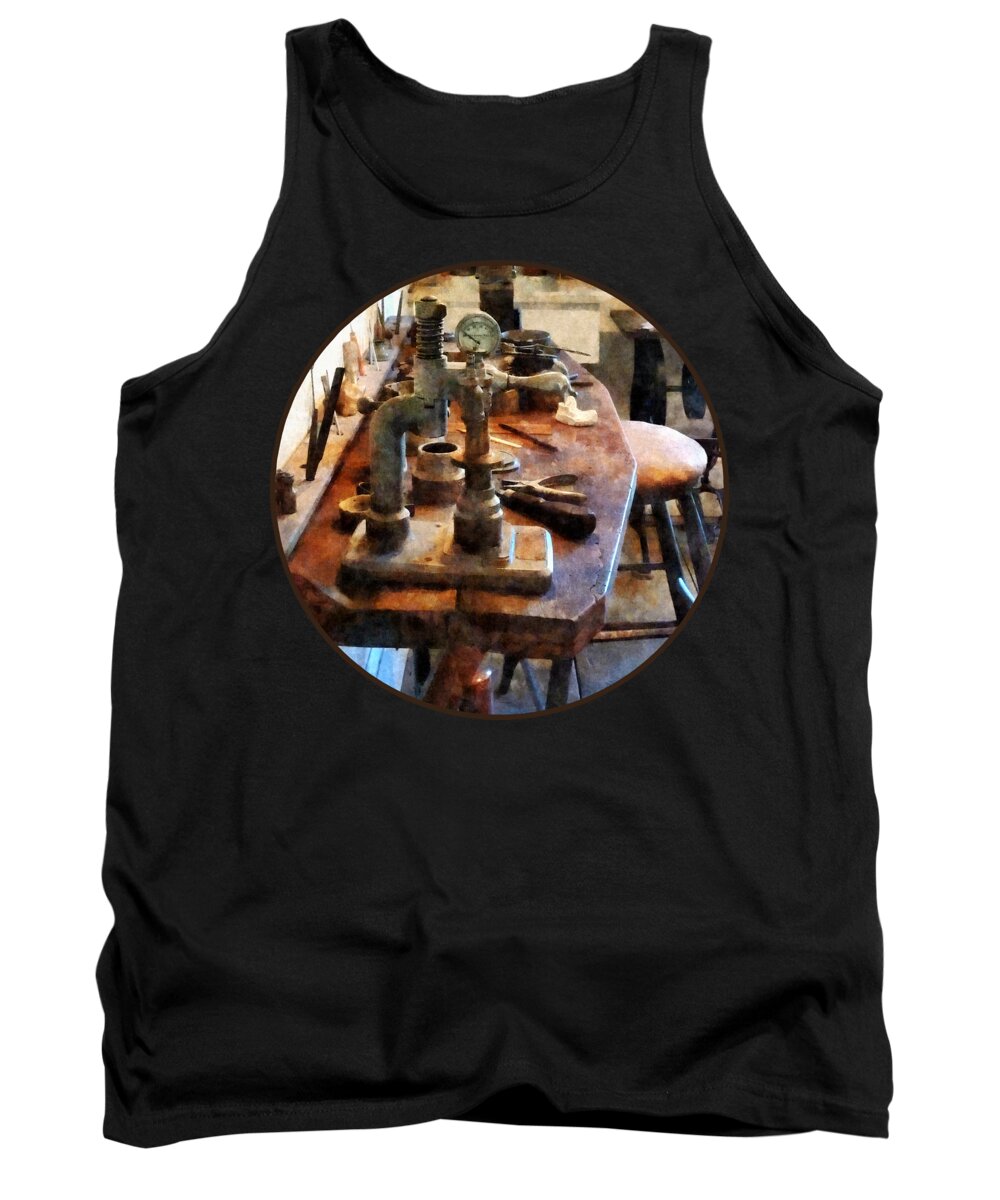 Dentist Tank Top featuring the photograph Dentist - Bench in Dental Lab by Susan Savad