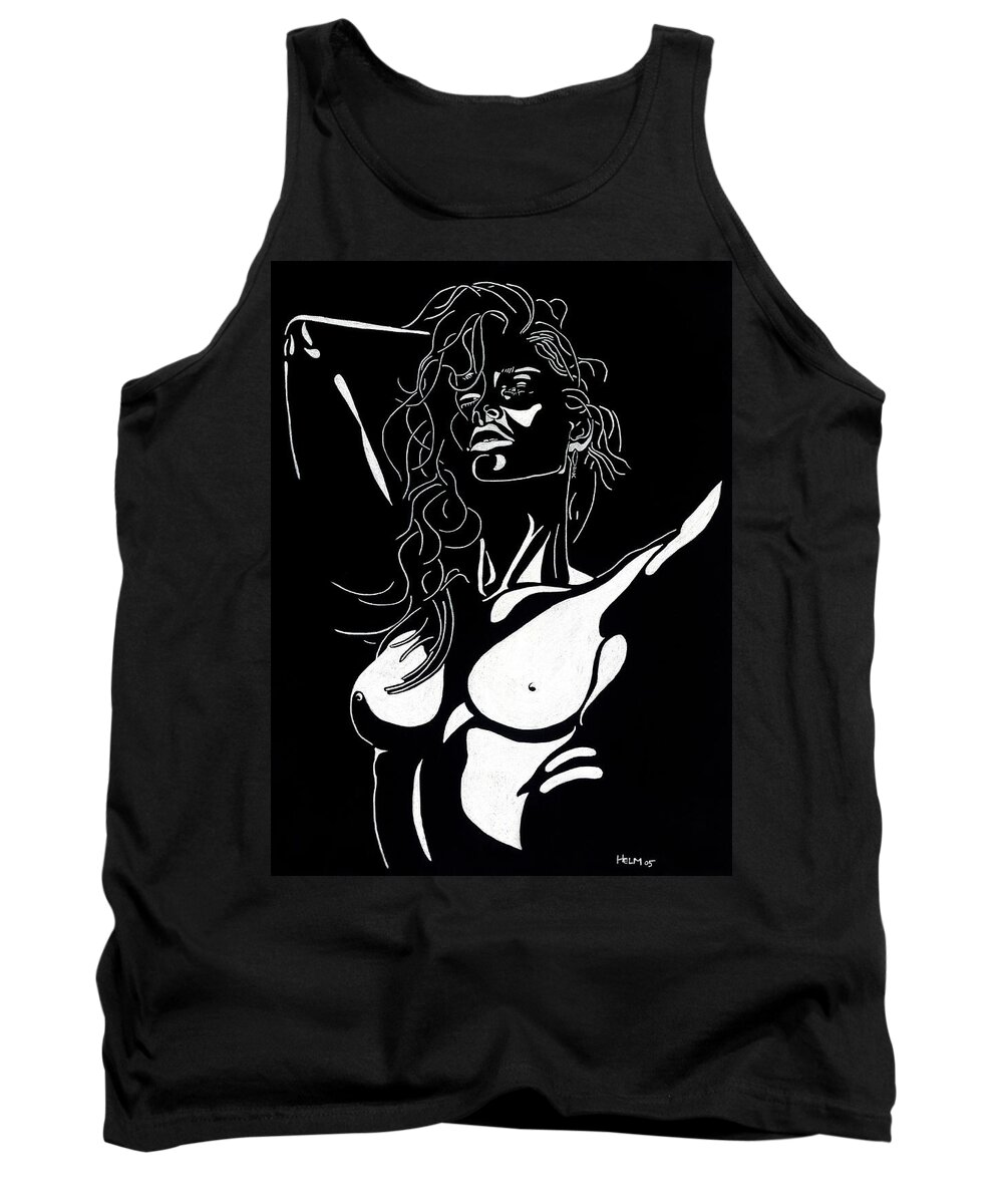  Sex Photographs Tank Top featuring the drawing Desire by Mayhem Mediums