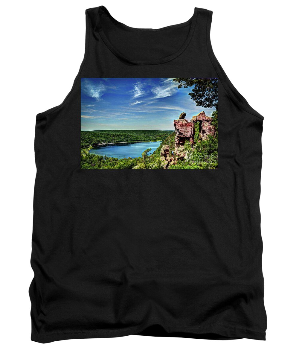 Wisconsin Tank Top featuring the photograph Devil's Lake Hiking Trails by Deborah Klubertanz