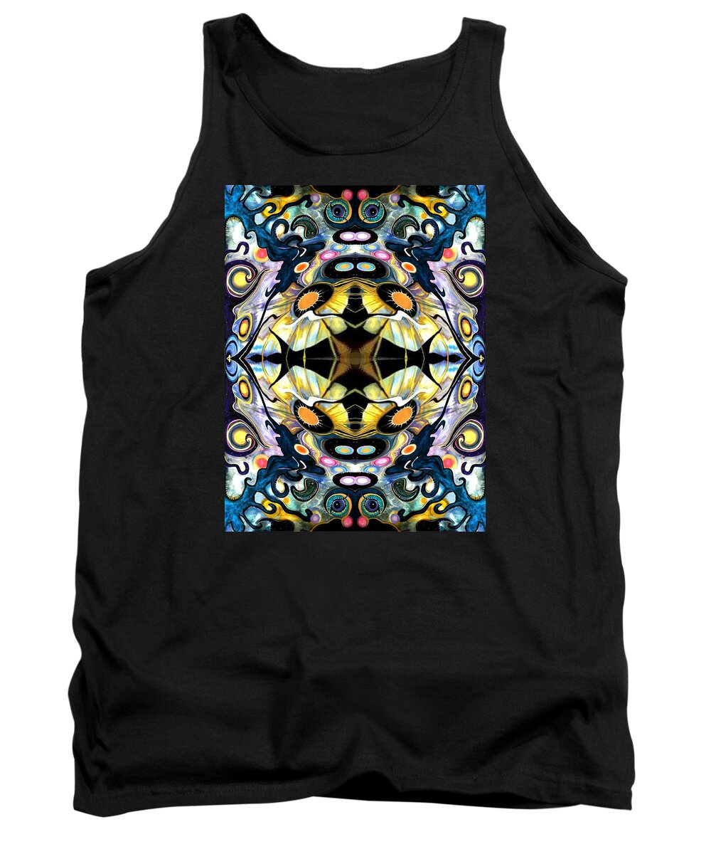  Tank Top featuring the mixed media Distorted Serenity by Tracy McDurmon