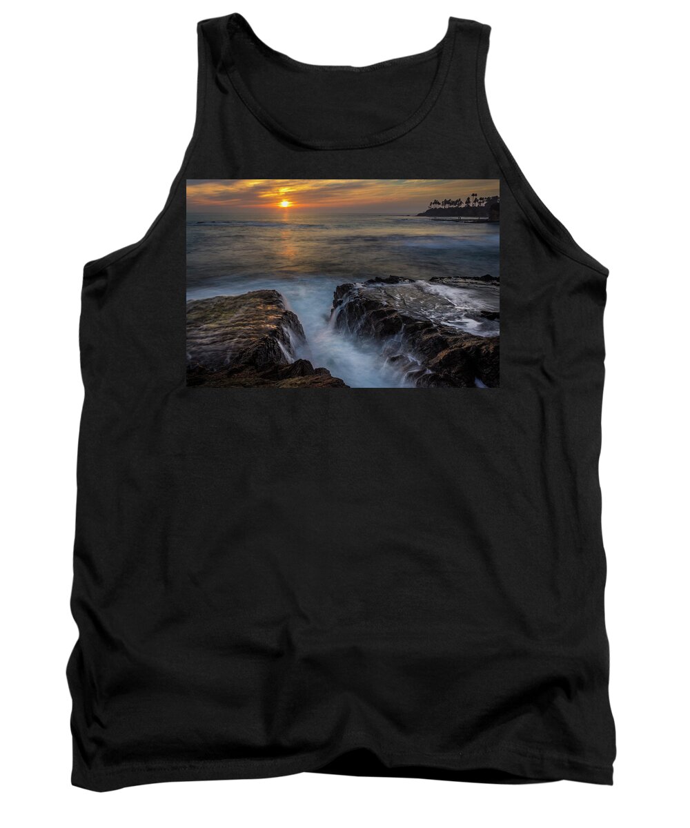 Beach Tank Top featuring the photograph Diver's Cove Sunset by Andy Konieczny