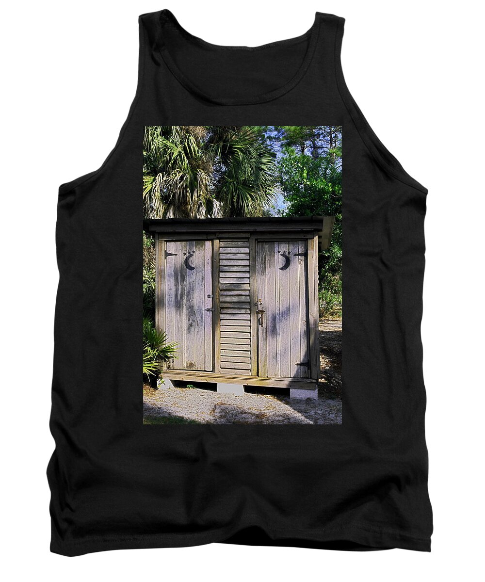 Double Outhouse Tank Top featuring the photograph Double Duty by Sally Weigand