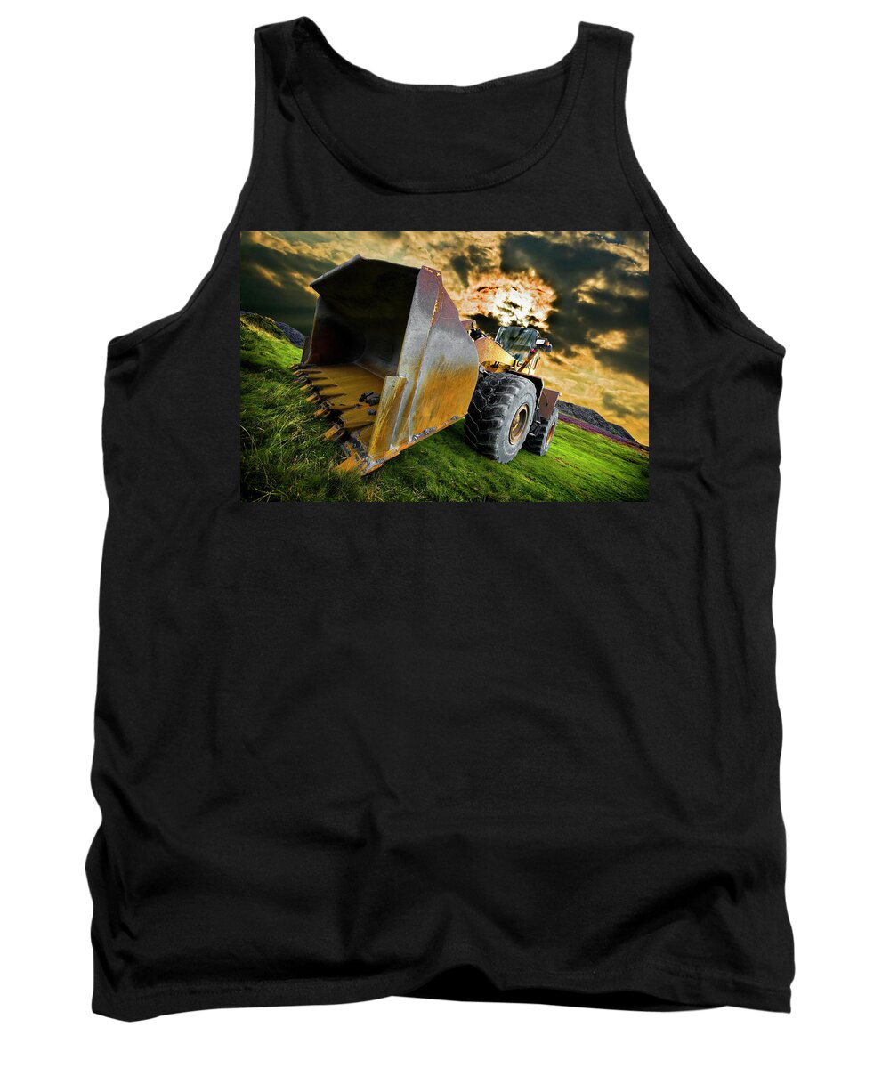 Wheel Loader Tank Top featuring the photograph Dramatic Loader by Meirion Matthias
