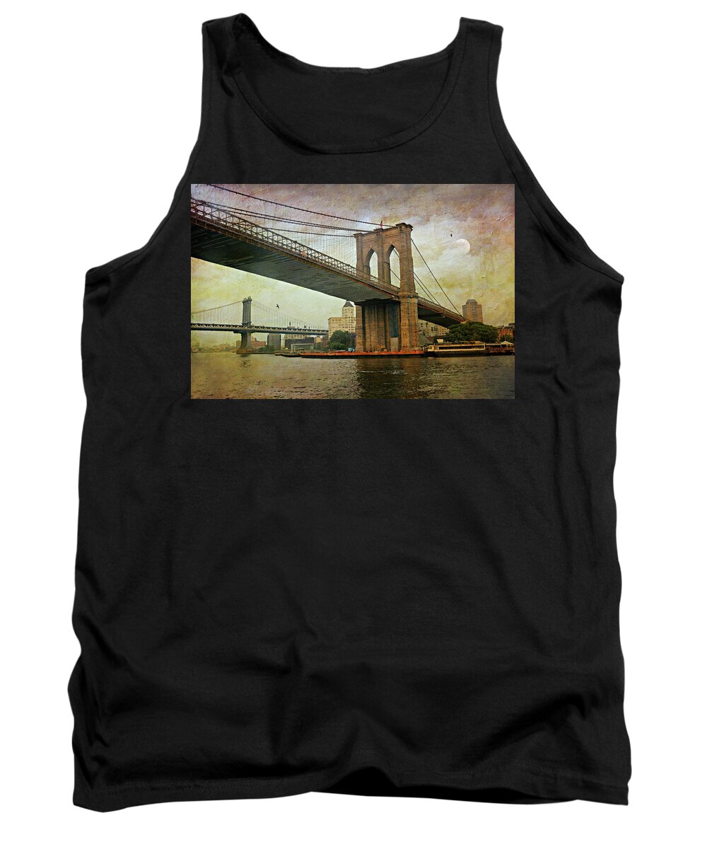 Seascape Tank Top featuring the photograph Dusk at the Bridge by Diana Angstadt