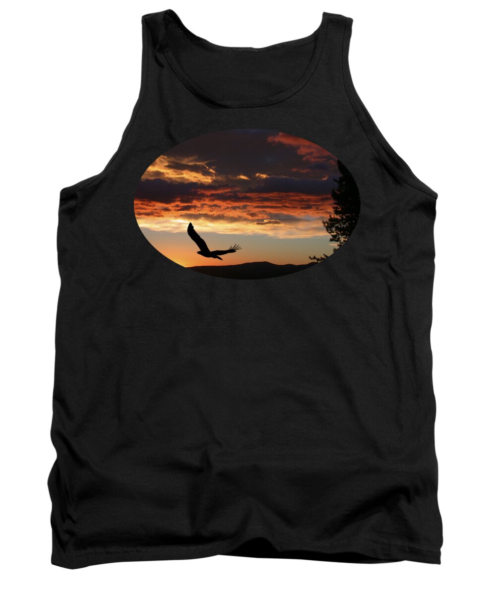 Bald Eagle Tank Top featuring the photograph Eagle at Sunset by Shane Bechler