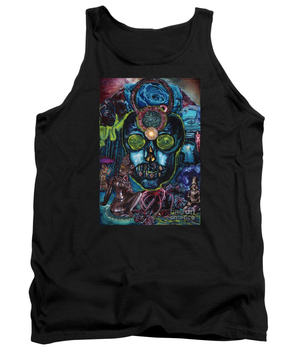 Human Tank Top featuring the painting Energy Self Portrait by Emily McLaughlin