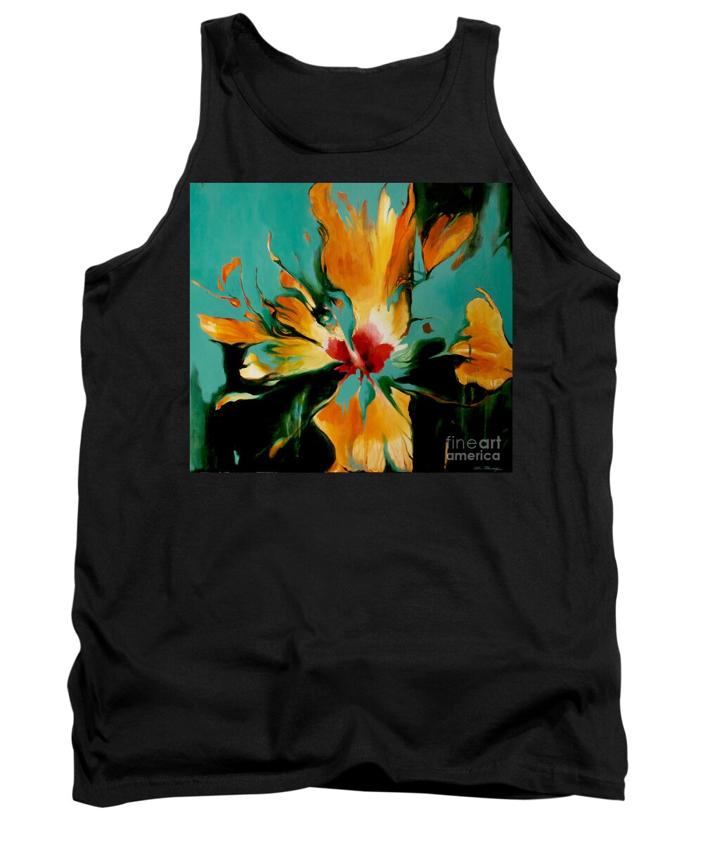 Lin Petershagen Tank Top featuring the painting Exotic by Lin Petershagen