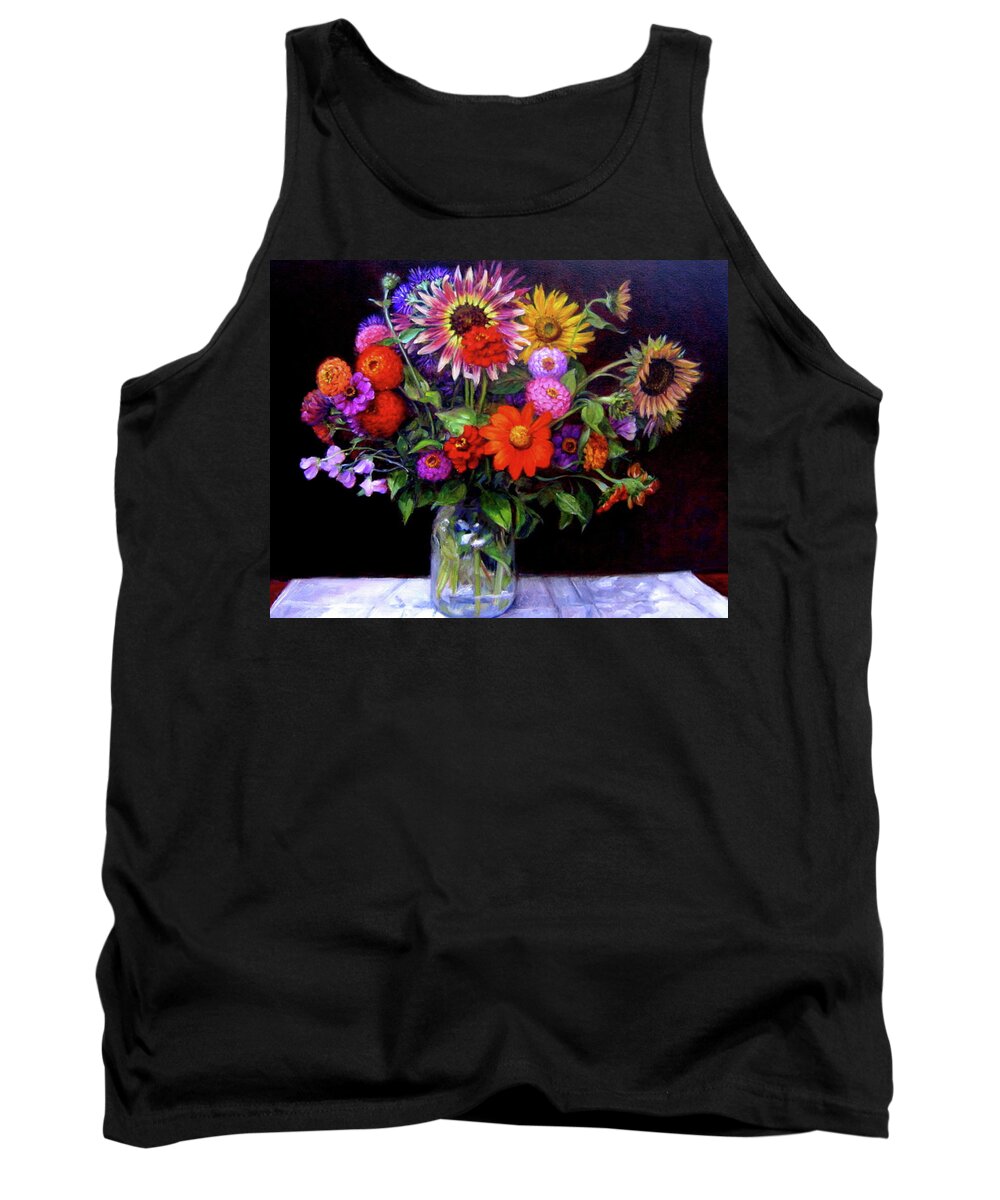 Floral Bouquet Tank Top featuring the painting Fall Bouquet by Marie Witte