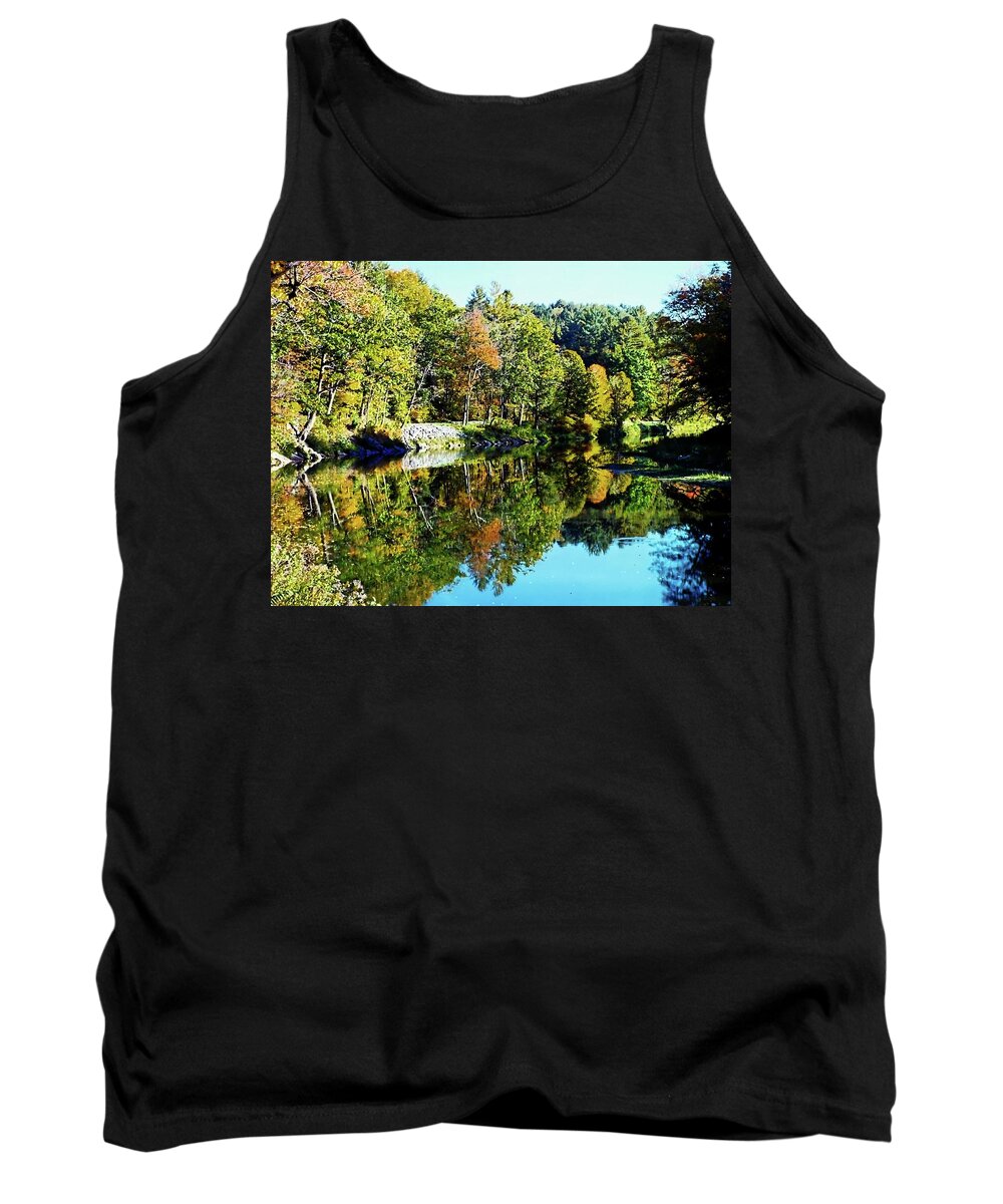 United States Tank Top featuring the photograph Fall on the Ottauquechee River by Joseph Hendrix