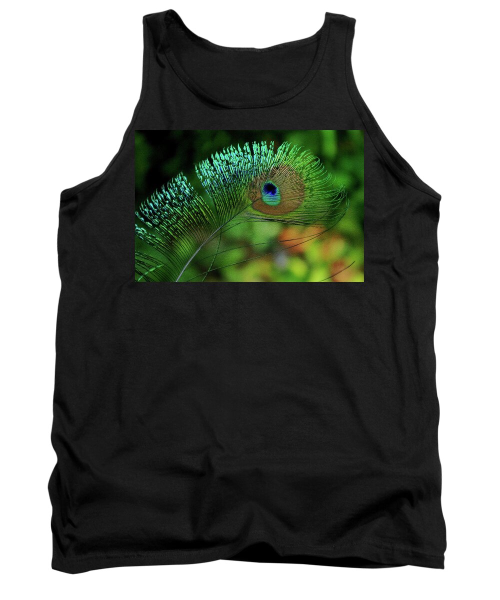 Peacock Tank Top featuring the photograph Feather Magic by Bess Carter