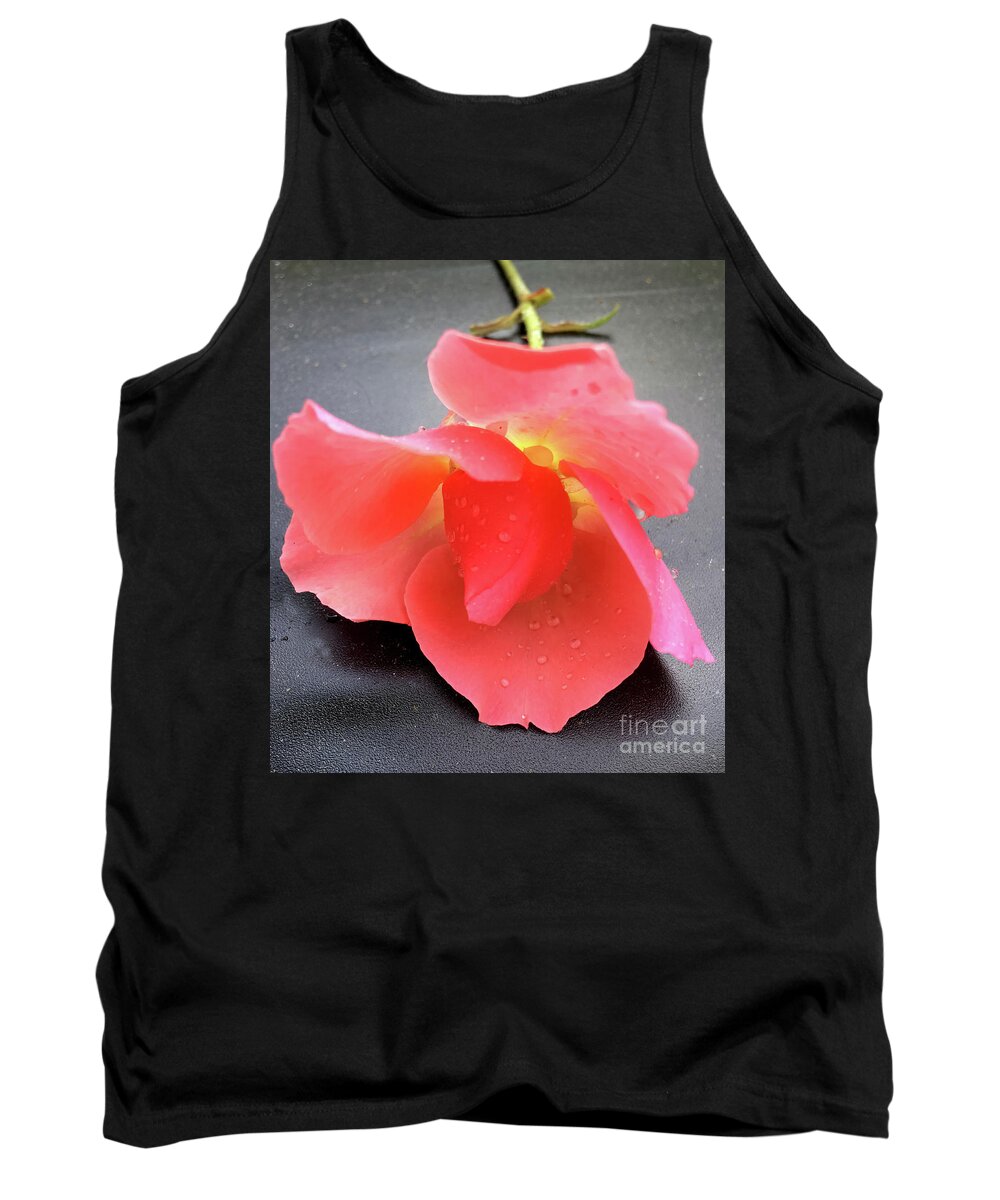 Rose Tank Top featuring the photograph First Rose by CAC Graphics