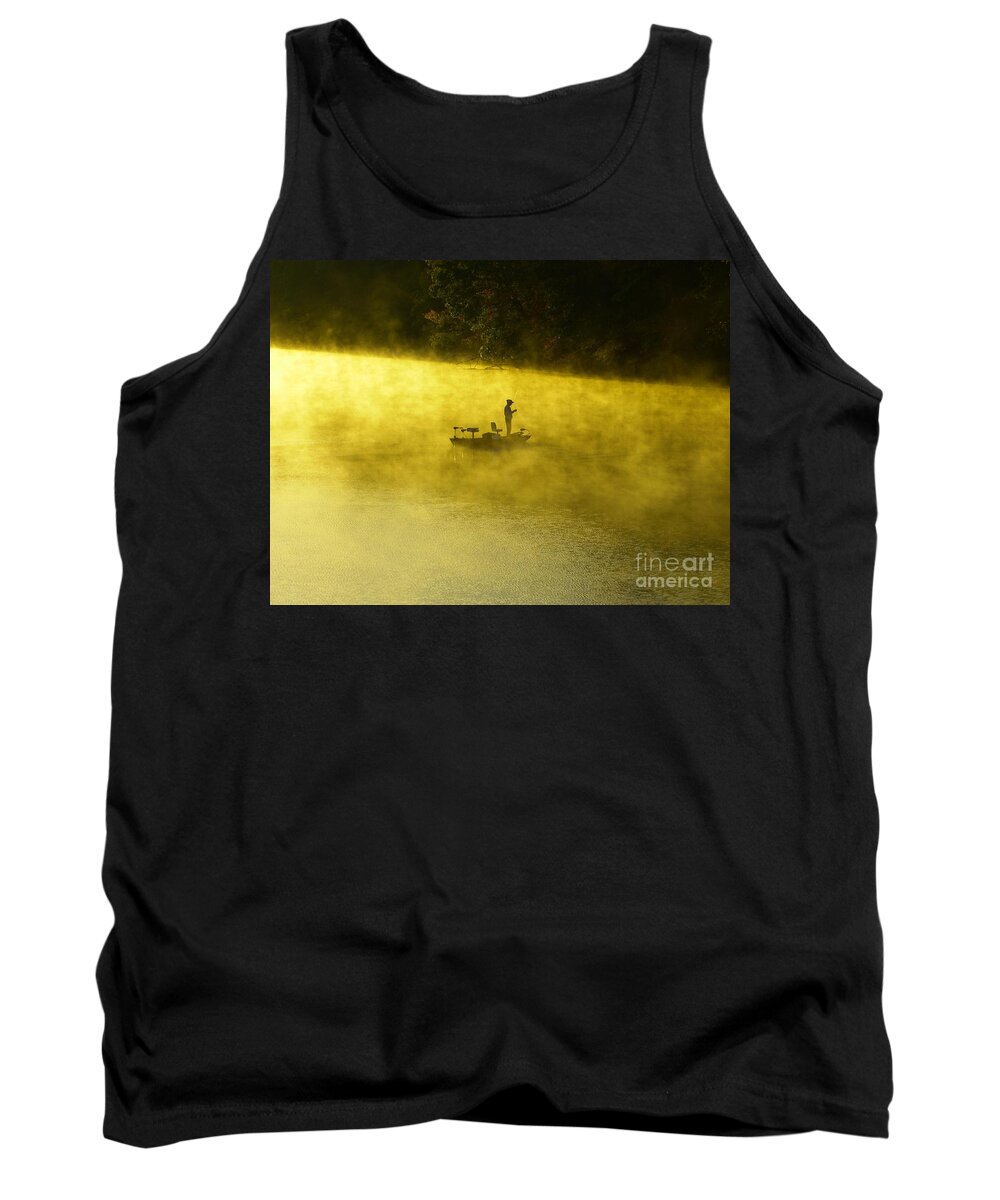 Prettyboy Tank Top featuring the photograph Fishing the Prettyboy Reservoir by Donald C Morgan