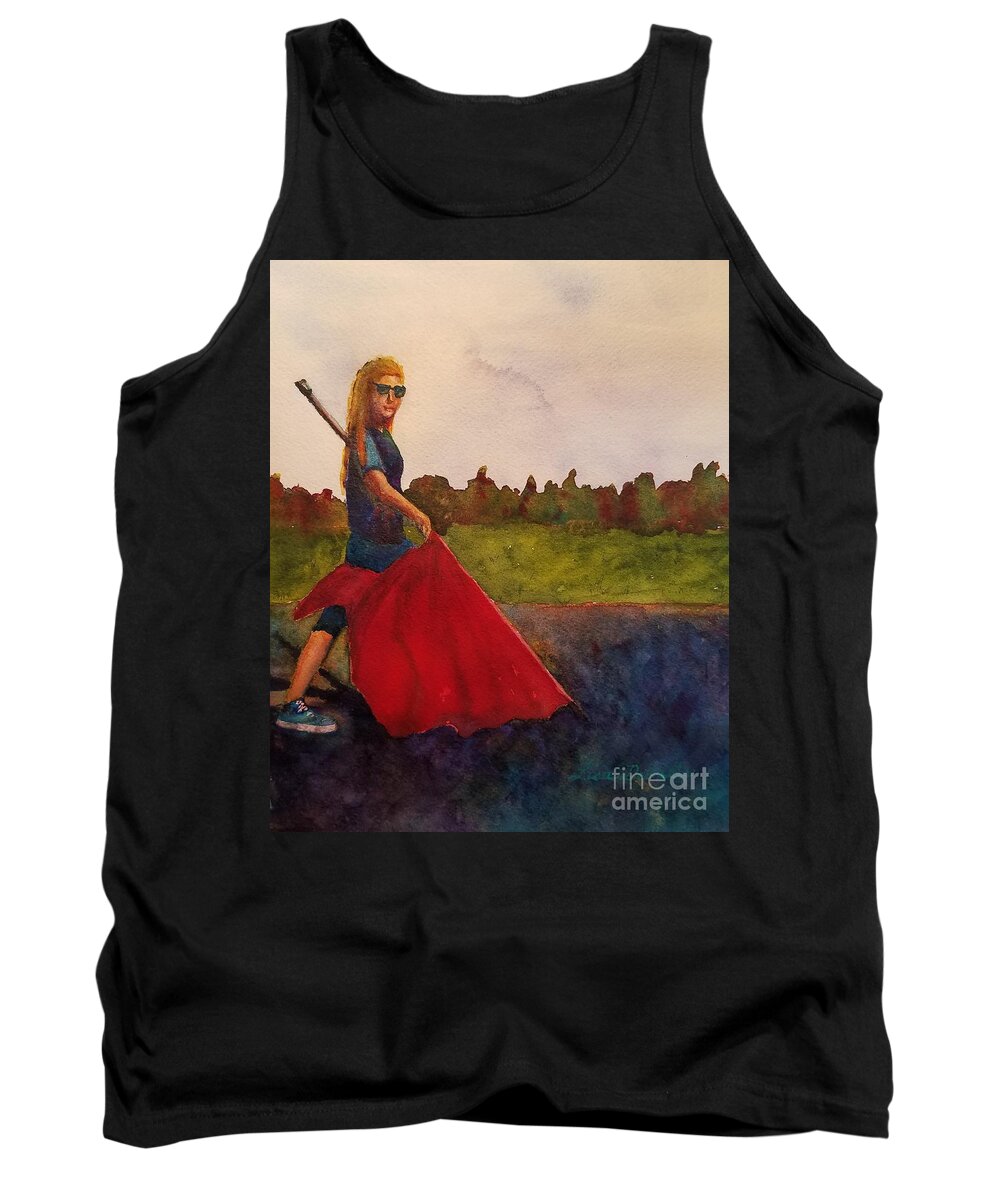 Flag Corp Tank Top featuring the painting Color Guard by Lisa Debaets
