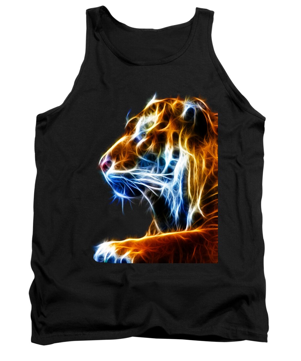Tiger Tank Top featuring the photograph Flaming Tiger by Shane Bechler