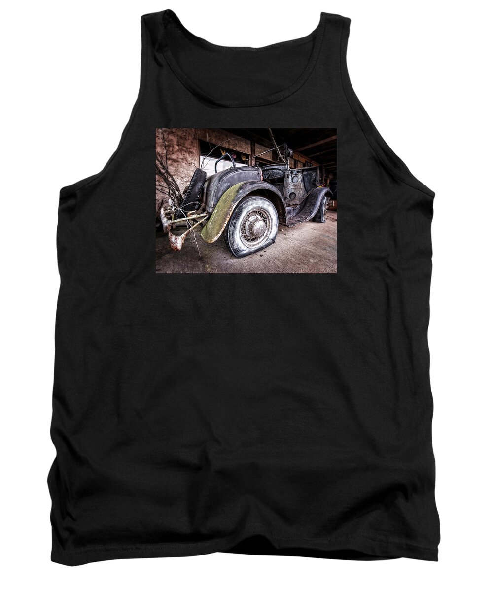 Old Tank Top featuring the photograph Flat Tire by Alan Raasch