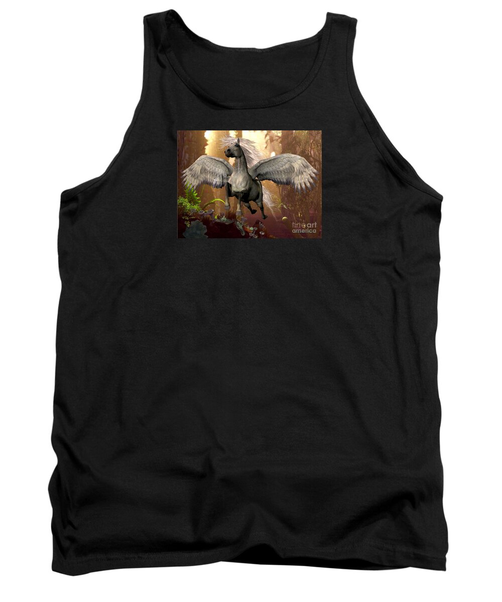 Pegasus Tank Top featuring the painting Flying Pegasus by Corey Ford