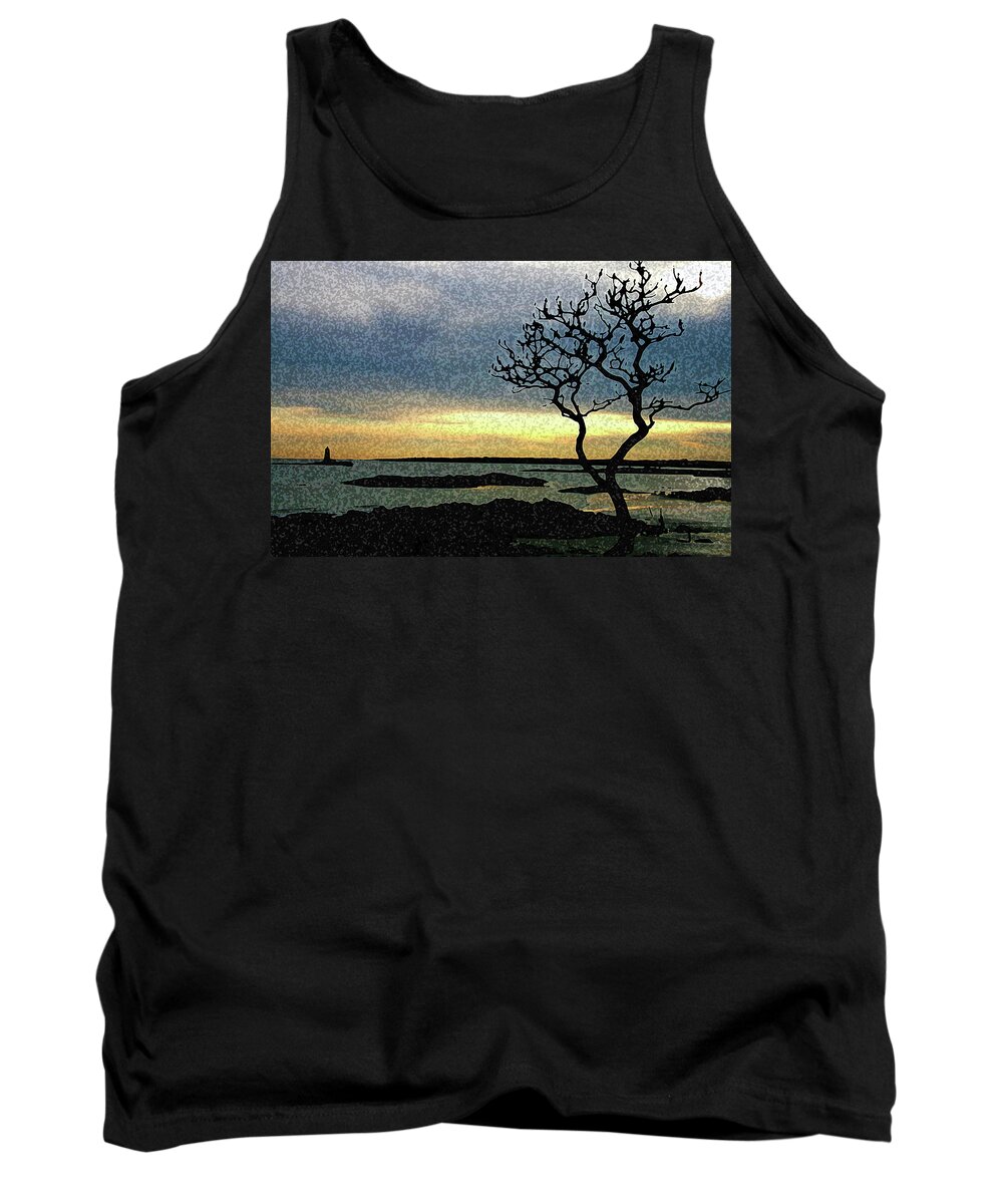 Maine Tank Top featuring the photograph Fort Foster tree by Mark Alesse