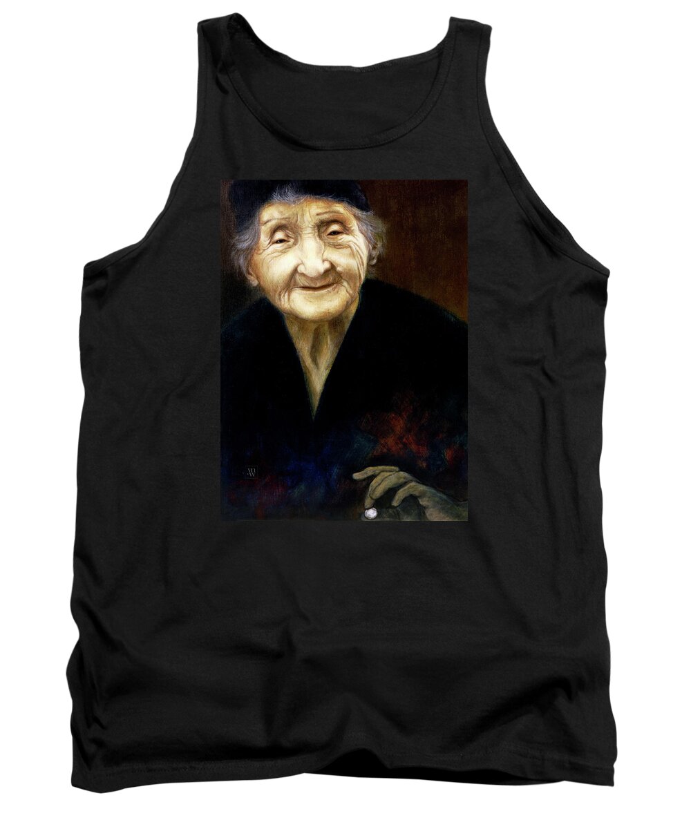 Female Portrait Tank Top featuring the painting Fortune Teller by Yvonne Wright