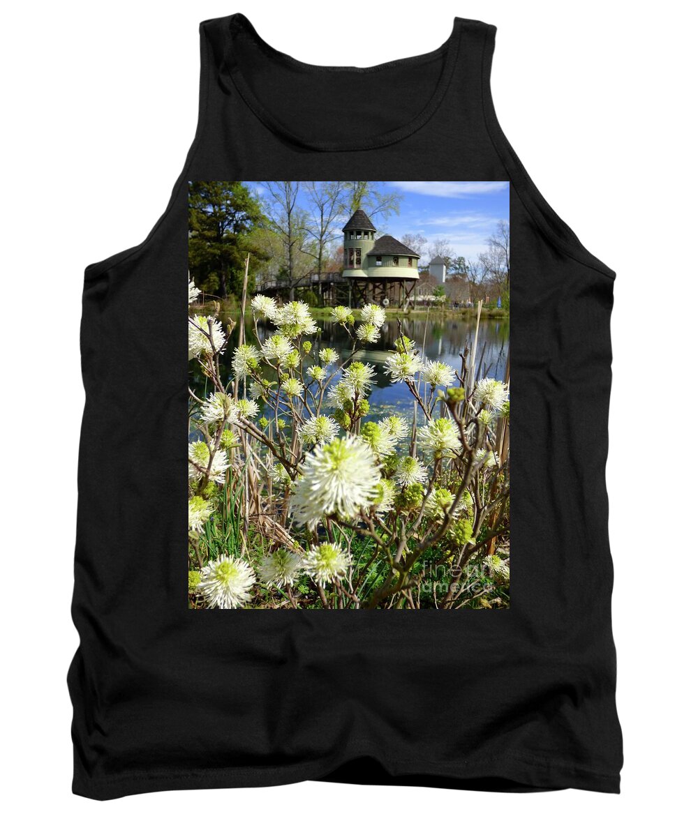 Fothergilla Tank Top featuring the photograph Fothergilla and Tree House by Jean Wright