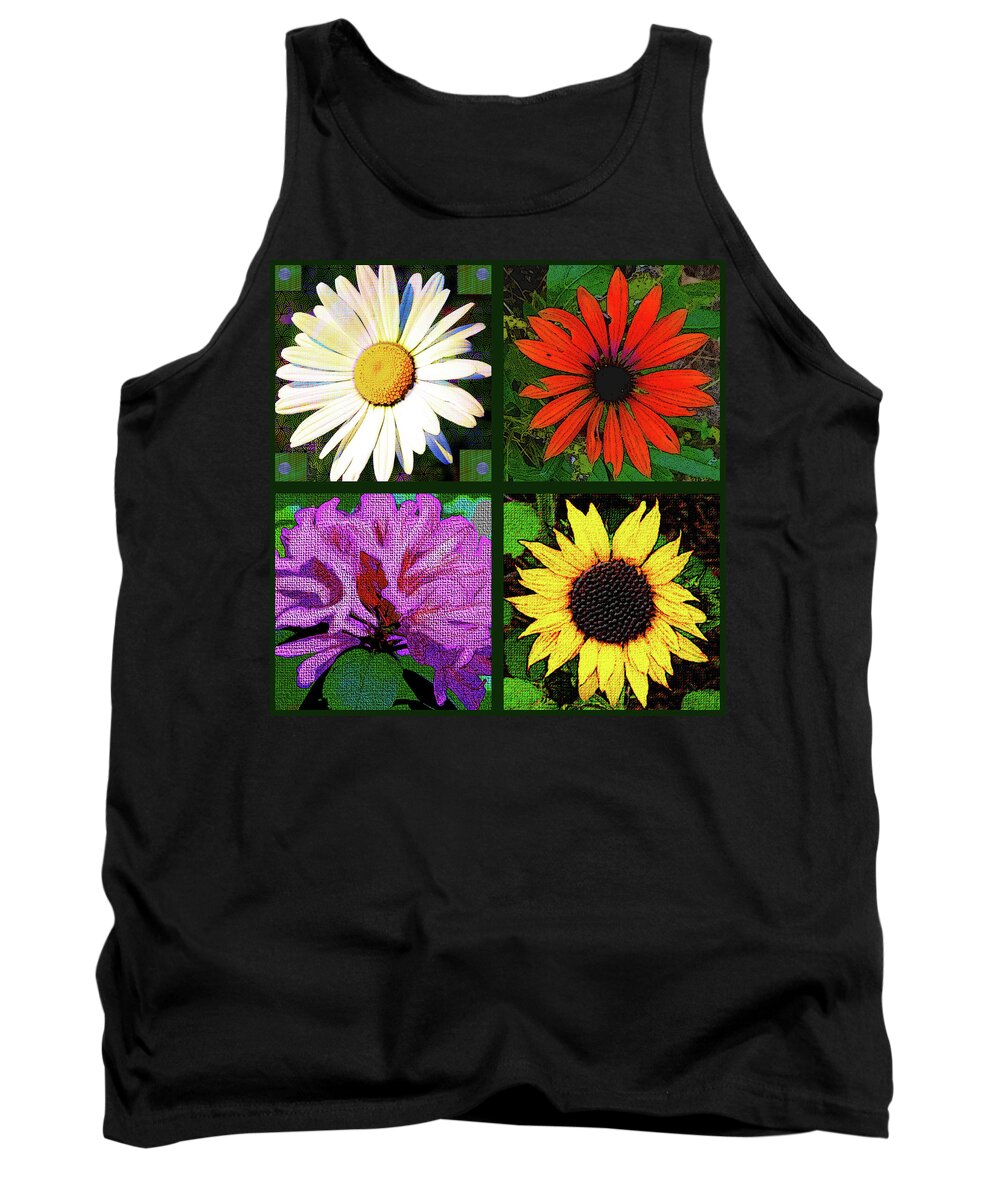 Flowers Tank Top featuring the digital art Four Flowers by Rod Whyte