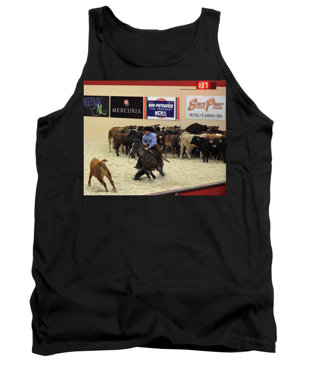 Cutting Horse Tank Top featuring the photograph 4 Important Factors by John Glass