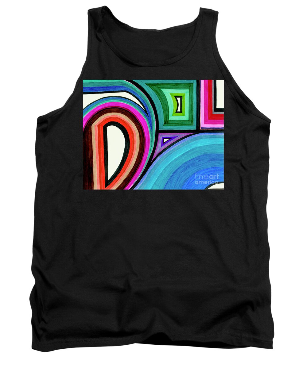 Abstract Tank Top featuring the drawing Framed Motion by Lara Morrison