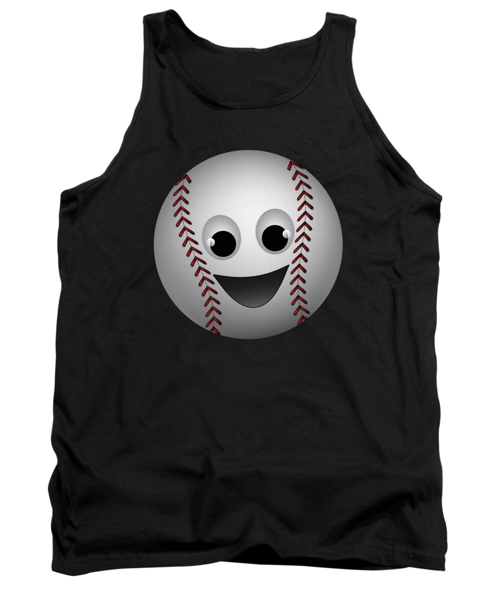 Baseball Tank Top featuring the digital art Fun Baseball Character by MM Anderson